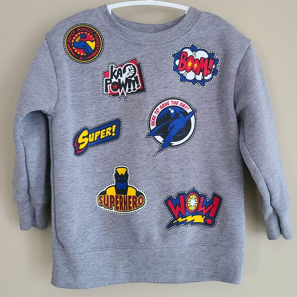Grey Superhero sweatshirt